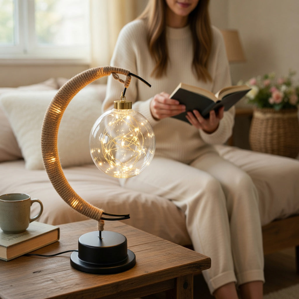 Crescent Moon LED Night Light for Bedroom